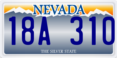 NV license plate 18A310