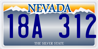 NV license plate 18A312