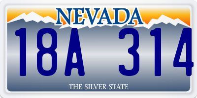 NV license plate 18A314