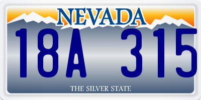 NV license plate 18A315