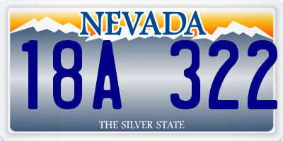 NV license plate 18A322