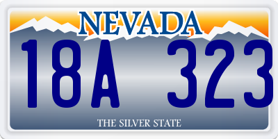 NV license plate 18A323
