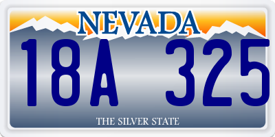 NV license plate 18A325