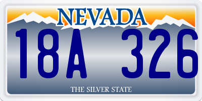 NV license plate 18A326