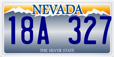 NV license plate 18A327