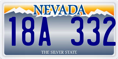 NV license plate 18A332