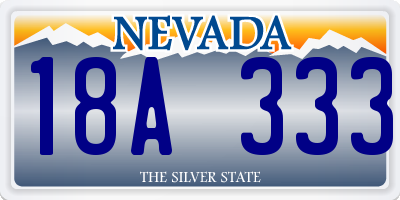 NV license plate 18A333