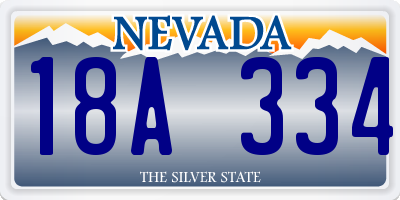 NV license plate 18A334