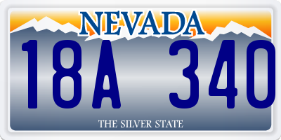 NV license plate 18A340