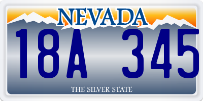 NV license plate 18A345