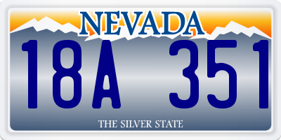 NV license plate 18A351