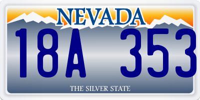 NV license plate 18A353