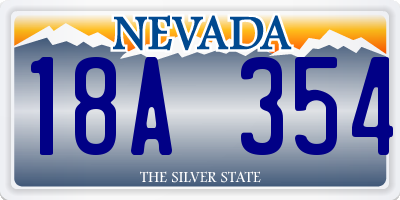 NV license plate 18A354