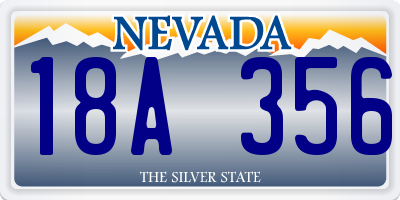 NV license plate 18A356