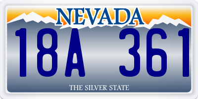 NV license plate 18A361