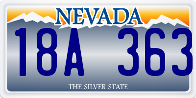 NV license plate 18A363