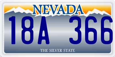 NV license plate 18A366