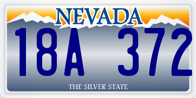 NV license plate 18A372