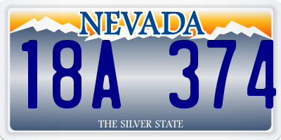 NV license plate 18A374