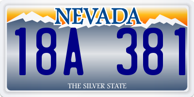 NV license plate 18A381