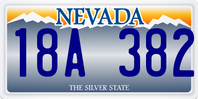 NV license plate 18A382