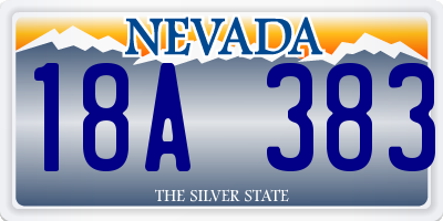 NV license plate 18A383