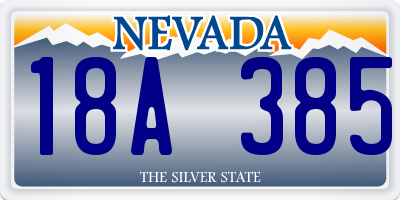 NV license plate 18A385
