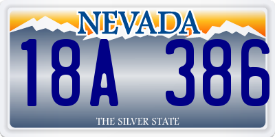 NV license plate 18A386