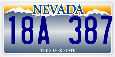 NV license plate 18A387