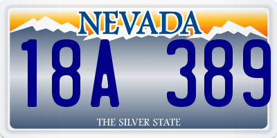 NV license plate 18A389