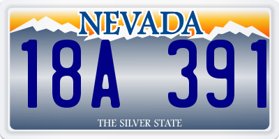 NV license plate 18A391