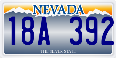 NV license plate 18A392