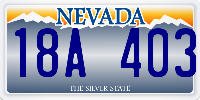 NV license plate 18A403