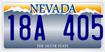 NV license plate 18A405