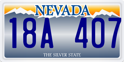 NV license plate 18A407