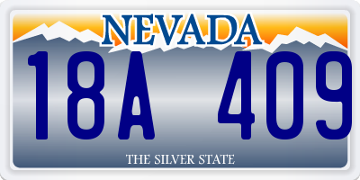 NV license plate 18A409