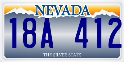 NV license plate 18A412