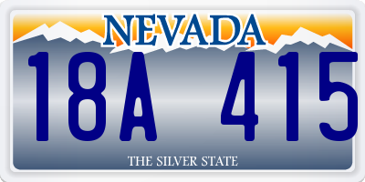 NV license plate 18A415