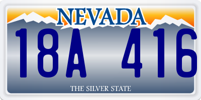 NV license plate 18A416