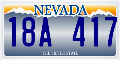 NV license plate 18A417