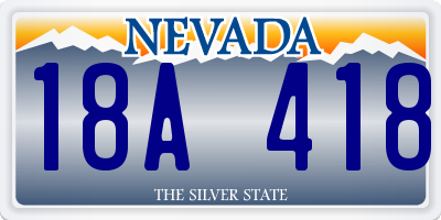 NV license plate 18A418