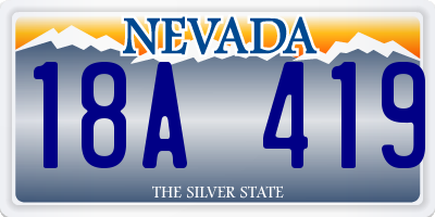 NV license plate 18A419