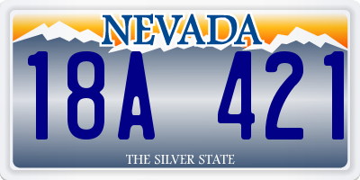 NV license plate 18A421