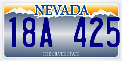 NV license plate 18A425