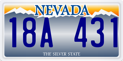 NV license plate 18A431