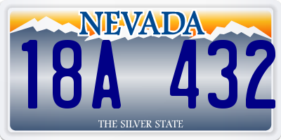 NV license plate 18A432