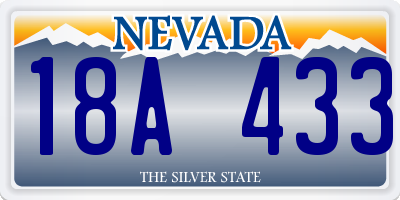 NV license plate 18A433