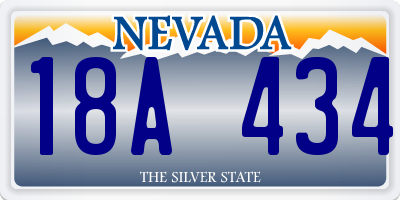 NV license plate 18A434