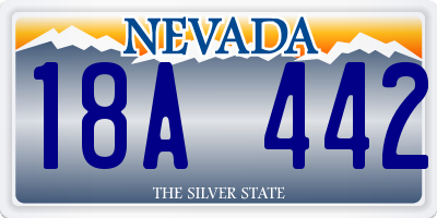 NV license plate 18A442