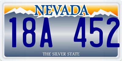 NV license plate 18A452